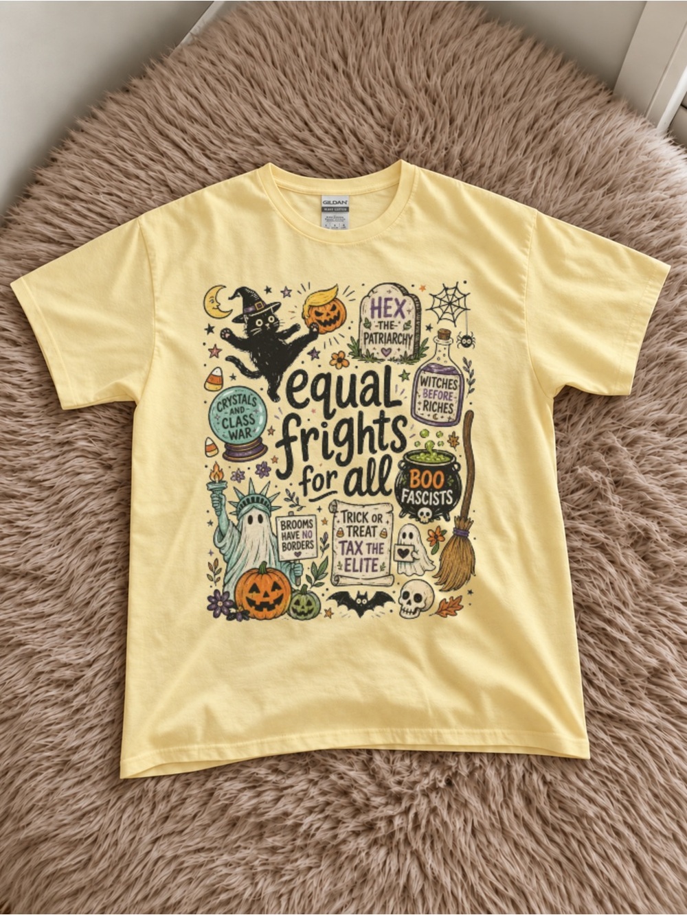 Doodle Liberal Values Maximalist Halloween Unisex T-shirt Spooky Season